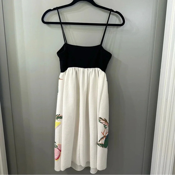 Zara Rubberized Combination Black Printed Strap Dress size Small - Picture 6 of 7